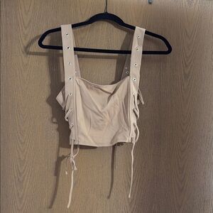 Forever 21 White Sleeveless Crop Tank Top